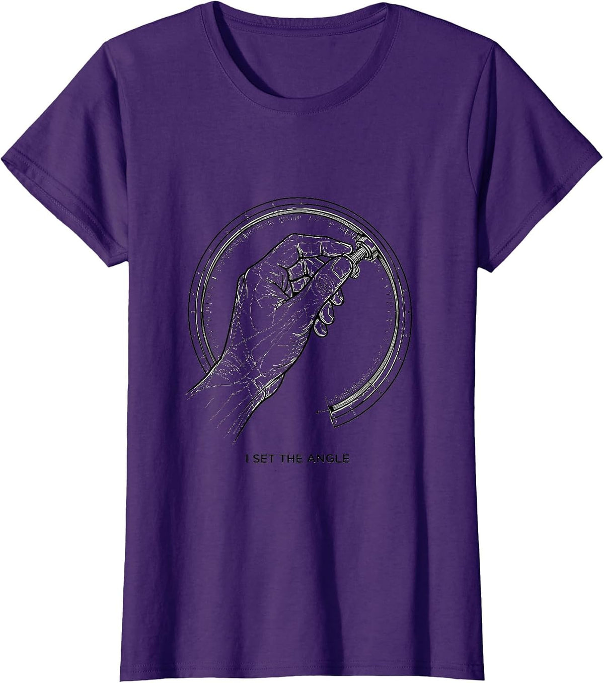 Women's I Set The Angle Radiology Tech X-ray CT MRI Tech Humor T-Shirt - Purple