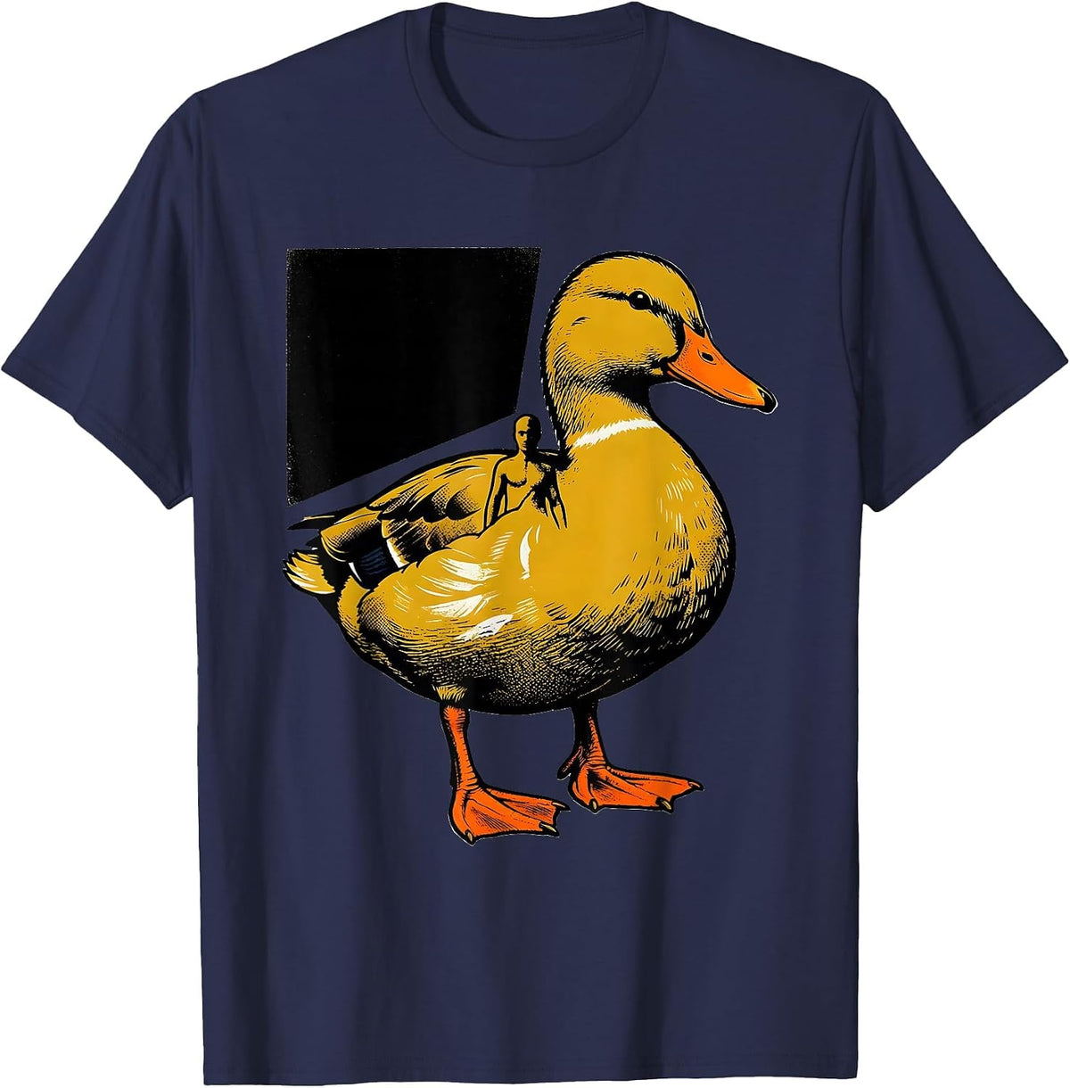 Duck Split Silhouette Funny Animal Lover Humor T-Shirt - Navy Blue