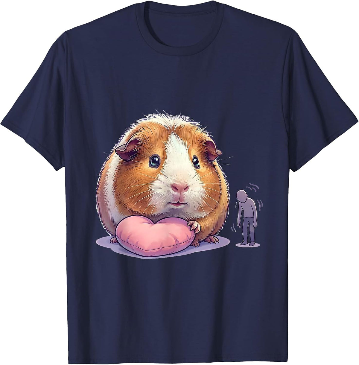 Men's Guinea Pig Happy Humans Head Hurt Cute Kawaii Pet Lover T-Shirt - Navy Blue