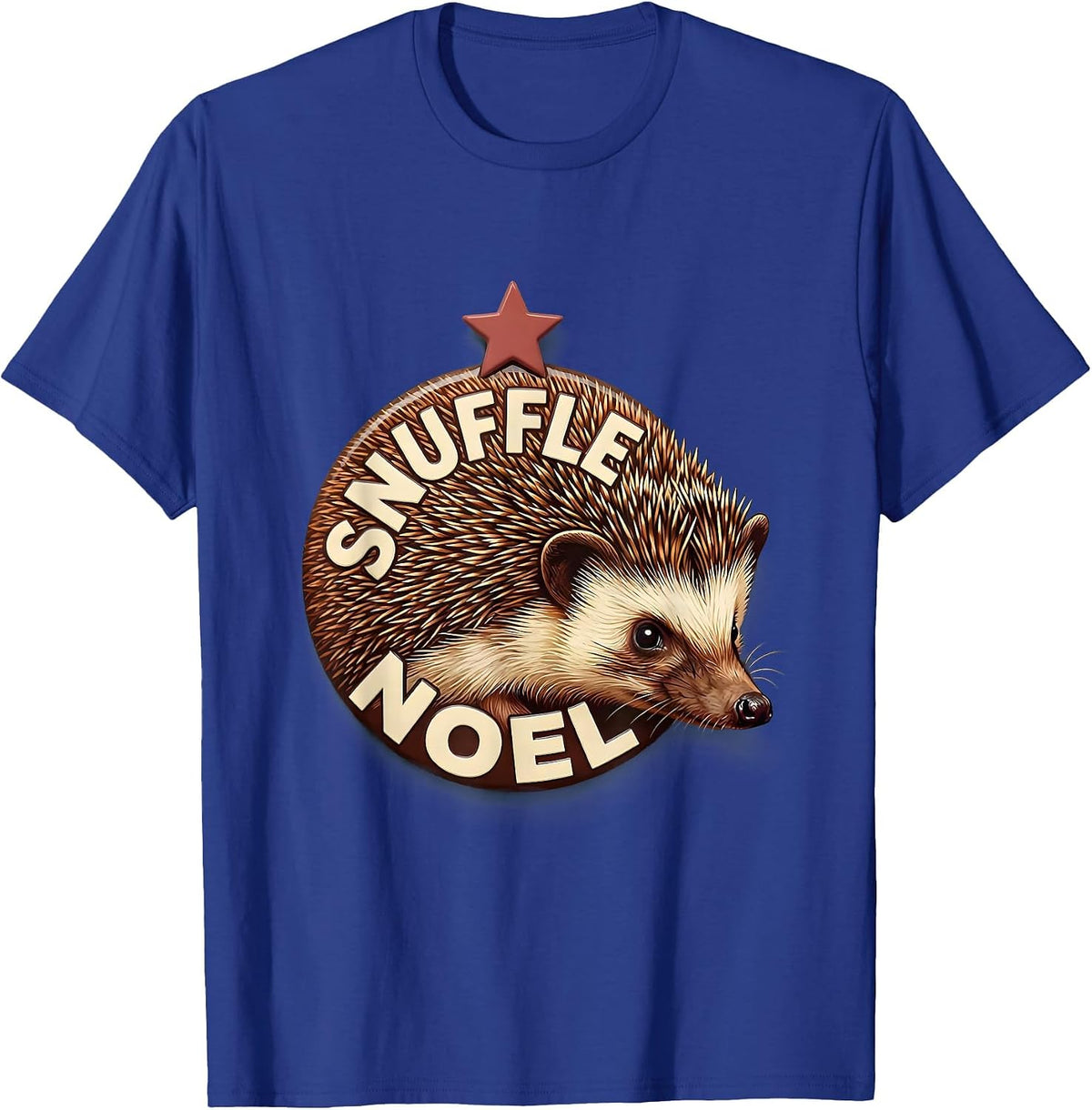 Men's Snuffle Noel Cute Hedgehog Christmas Humor Gift T-Shirt - Royal Blue