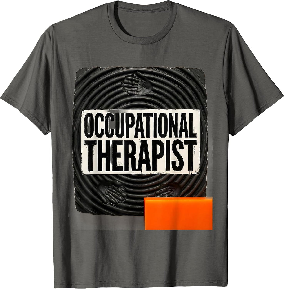 Occupational Therapist Wood Type Letterpress Therapy T-Shirt - Asphalt Grey