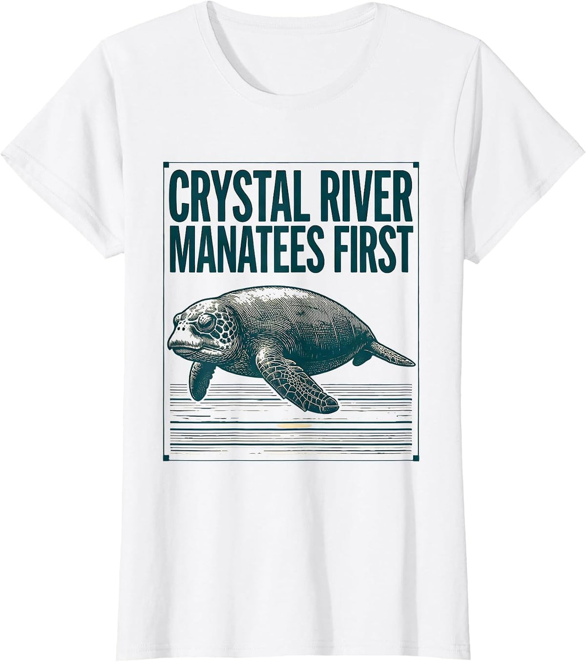Crystal River Manatees First Vintage Florida Gulf Coast T-Shirt - White