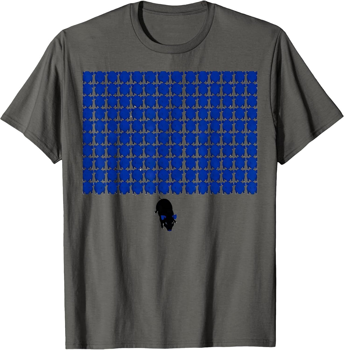 Guinea Pig Grid Pet Lover Humor T-Shirt - Asphalt Grey