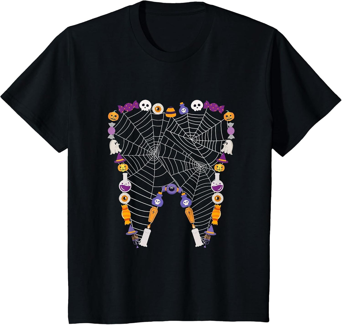 Tooth Halloween Costume Dentist Dental Squad T-Shirt - Black