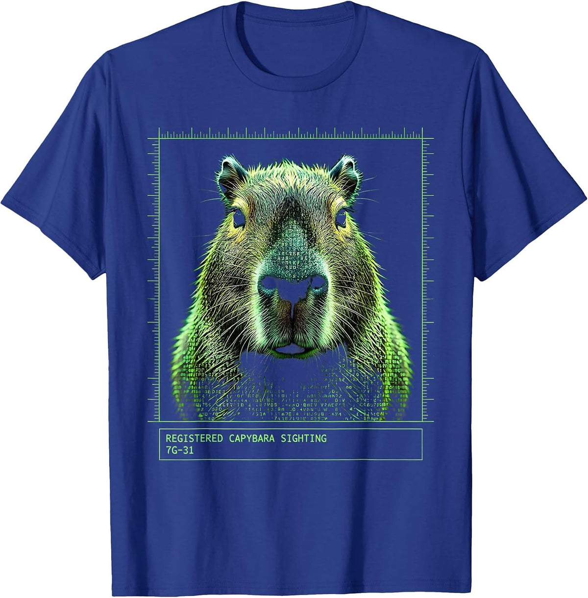 Registered Capybara Sighting 7G-31 Funny Capybara Meme Gamer T-Shirt - Royal Blue