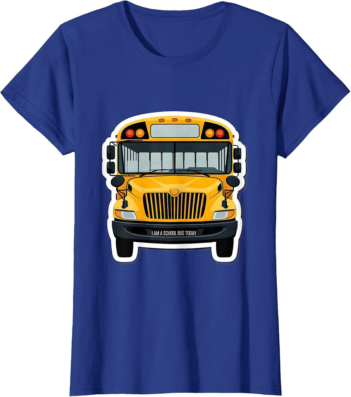 Women's I Am A School Bus Today Funny Halloween Costume for Kids T-Shirt - Royal Blue