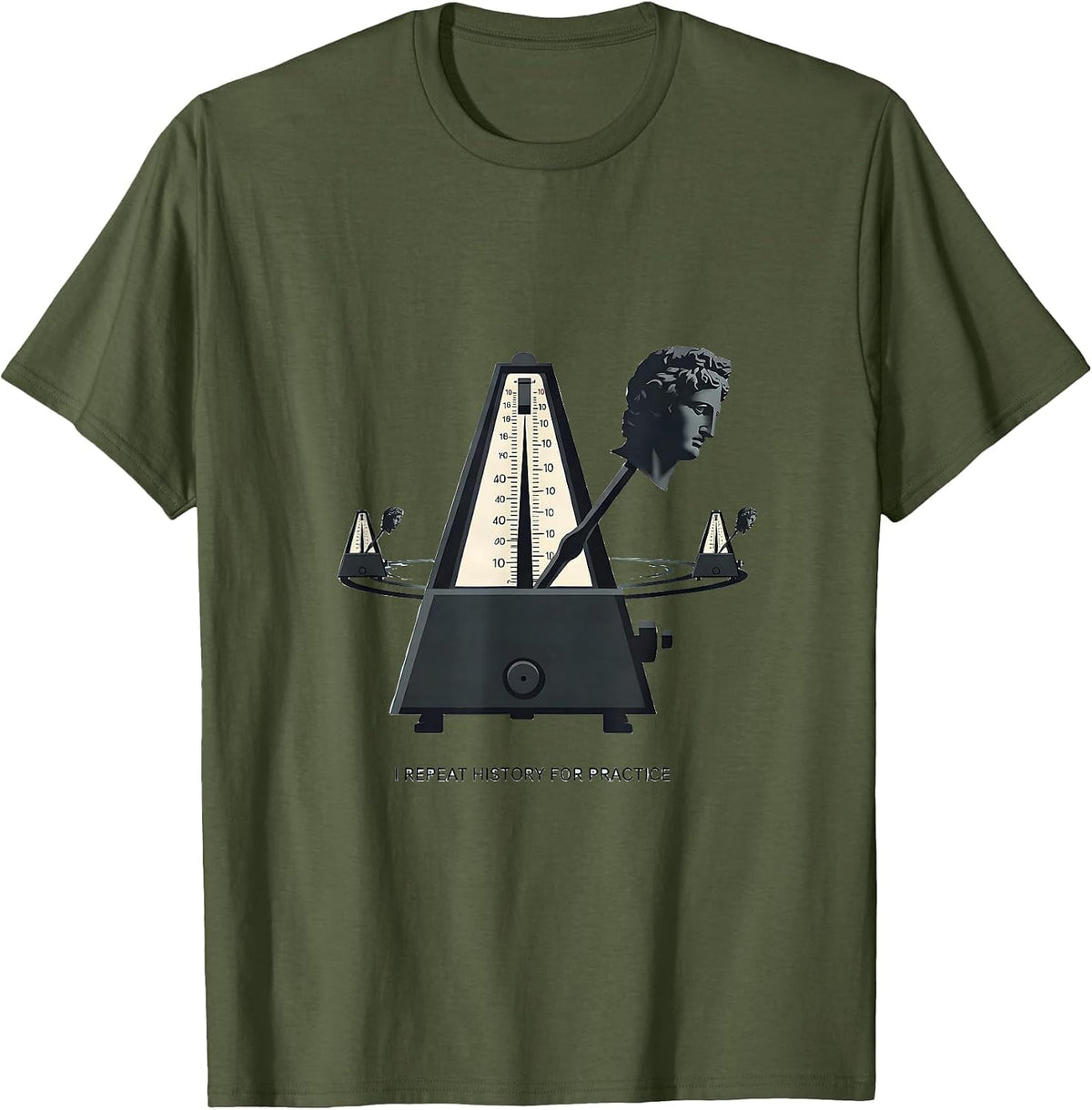 Men's I Repeat History For Practice Funny History Teacher History T-Shirt - Olive Green