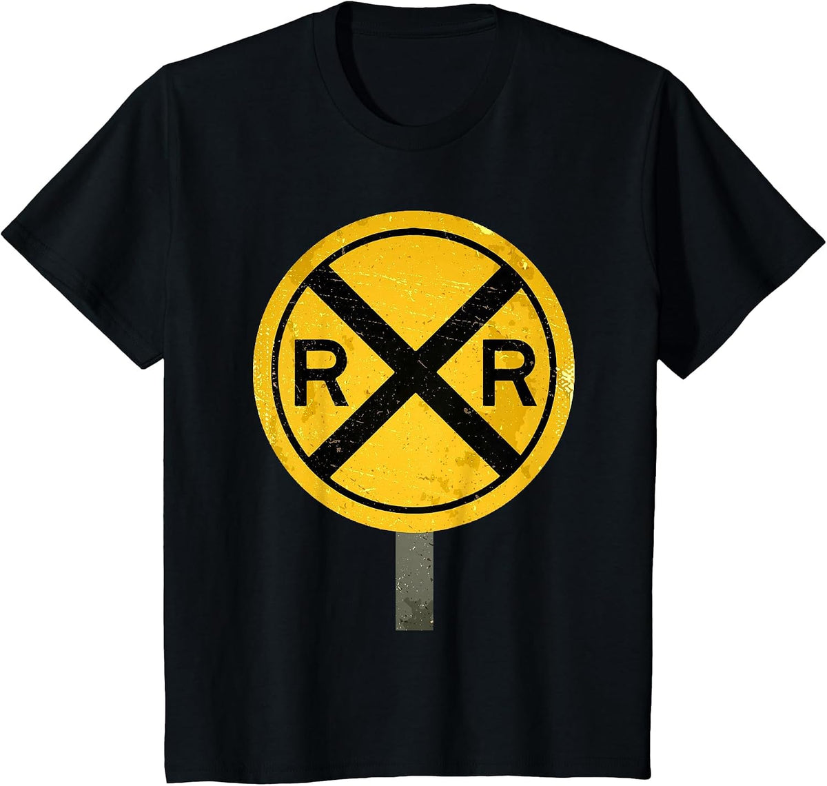 Funny Train Art for Men Boys Kids Crossing Steam Train Lover T-Shirt - Black