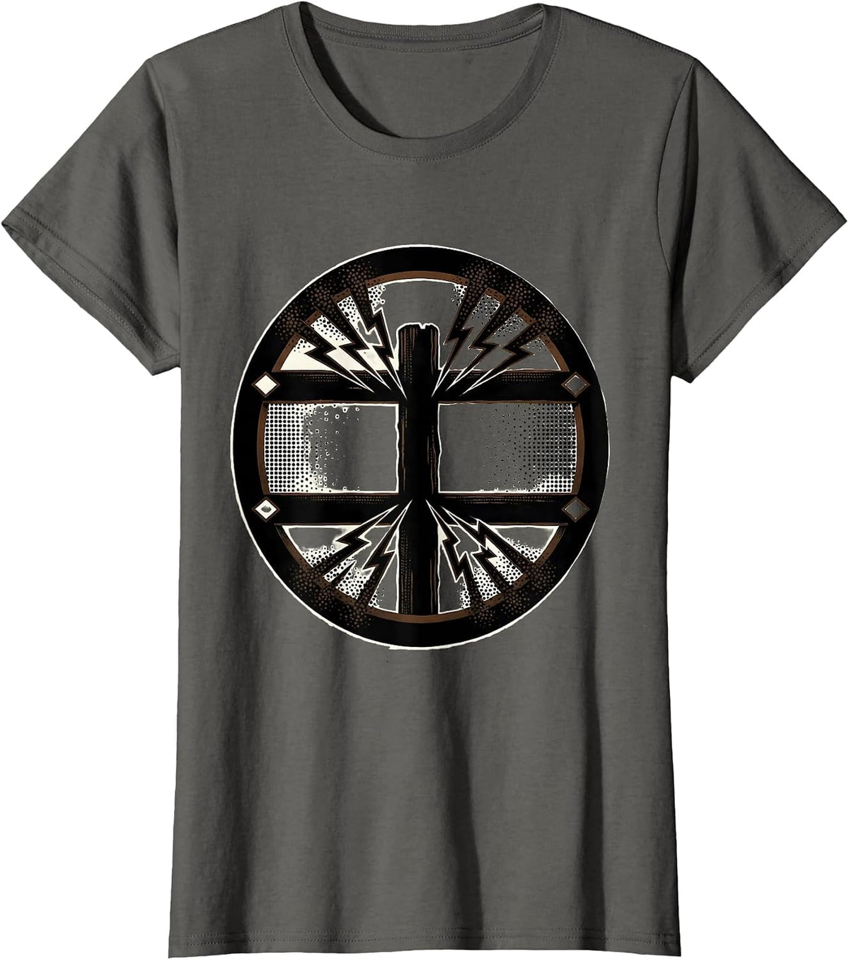 Women's Electric Fence Sparking Charge FAFO Graphic T-Shirt - Asphalt Grey
