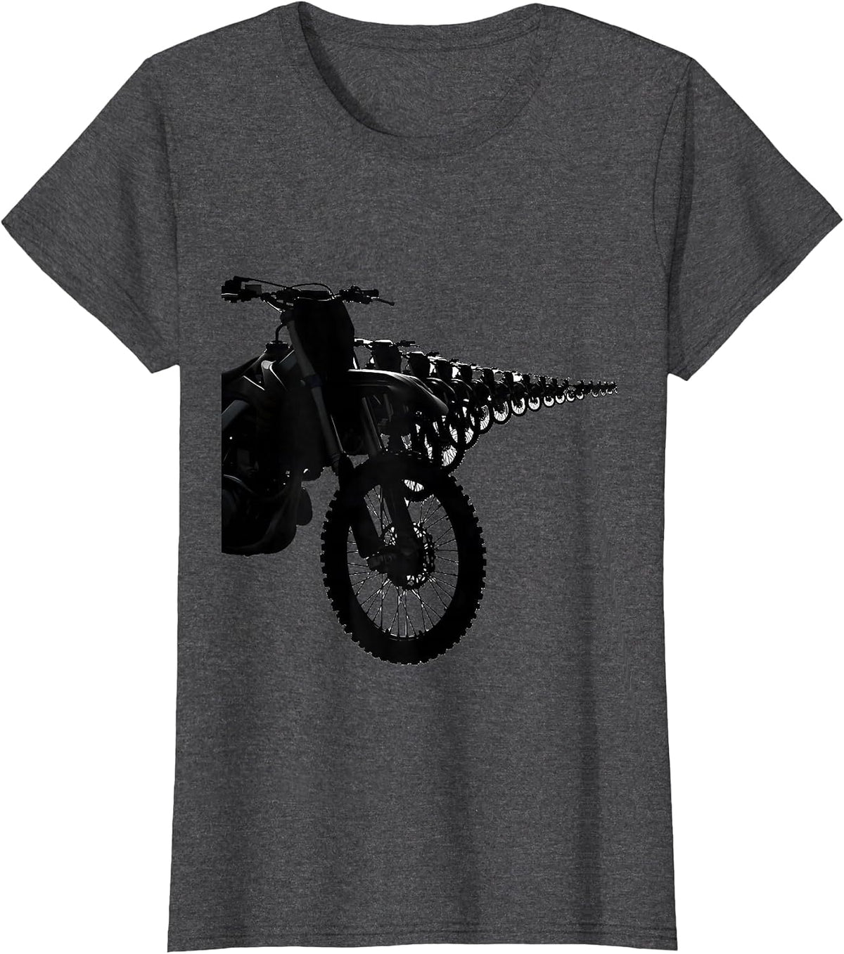Women's Dirt Bike Silhouette Biker Motocross Hobby Gift T-Shirt - Dark Heather Grey