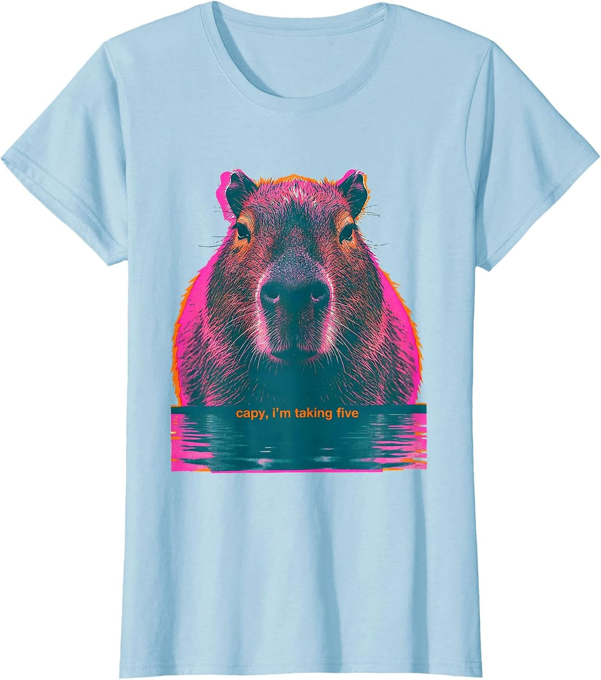 Women's capy, i'm taking five Funny Capybara Animal Lover Meme Humor T-Shirt - Baby Blue