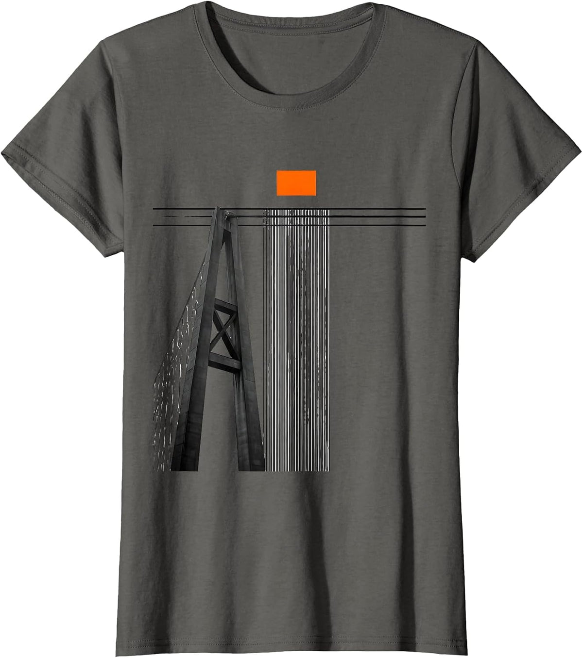 Women's Golden Gate Bridge Suspension Tower Leg Retro Souvenir T-Shirt - Asphalt Grey