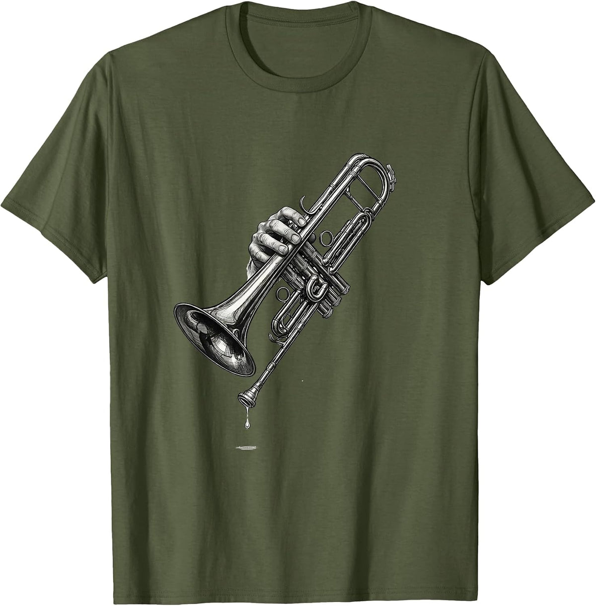 Trombone Slide Tired Humor Band Player Gift T-Shirt - Olive Green