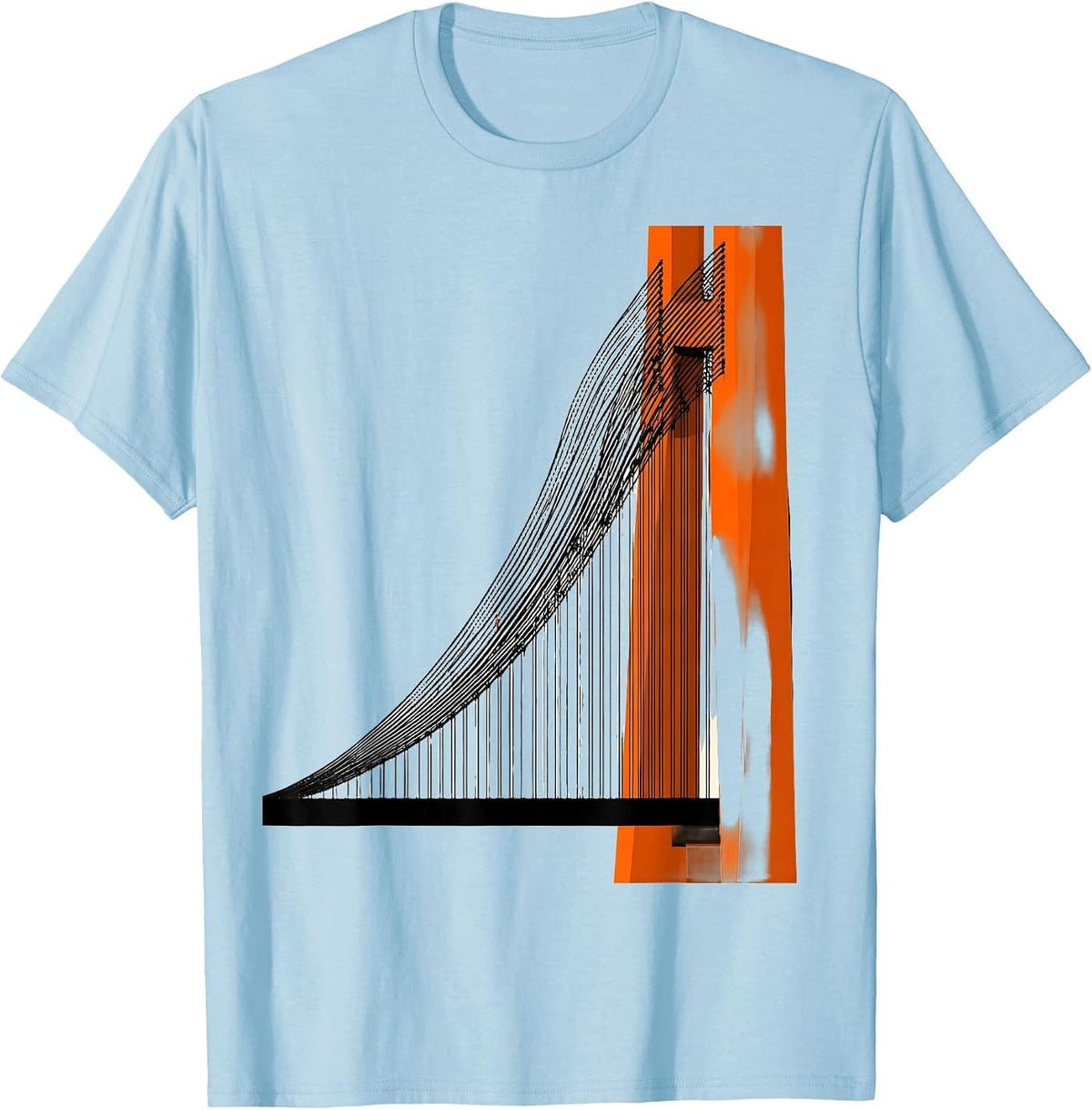 Men's Golden Gate Bridge Plane Skyline Souvenir T-Shirt - Baby Blue