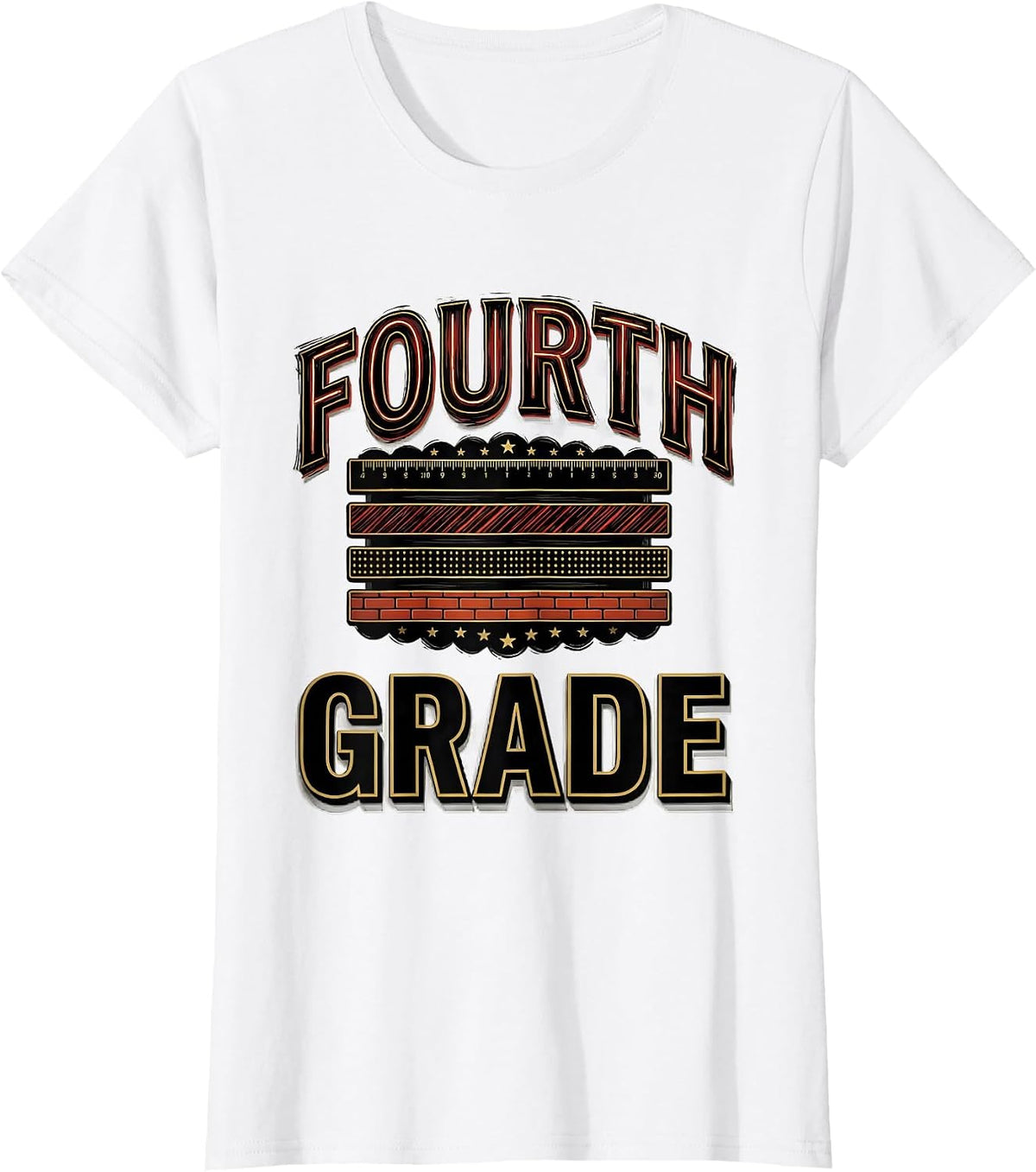 Women's FOURTH GRADE For Boys Girls Back To School First Day of T-Shirt - White