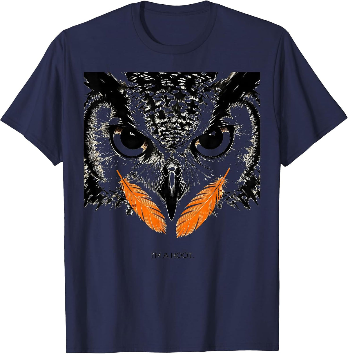 Men's I'm A Hoot Funny Owl Bird Lover Retro Vintage Humor T-Shirt - Navy Blue