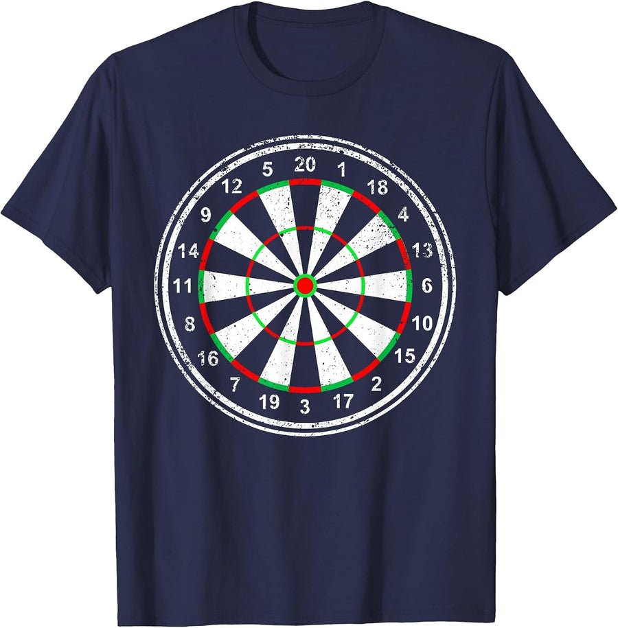 Dart Art for Men Women Lazy Halloween Costume Dart Player T-Shirt - Navy Blue