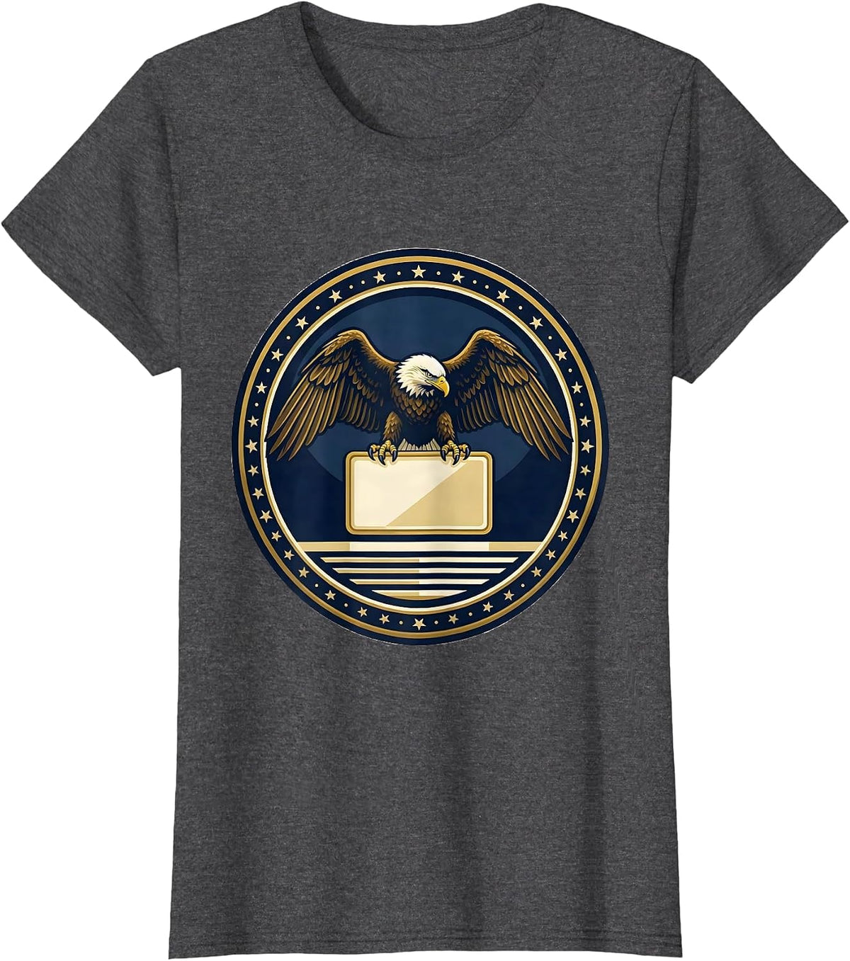 Women's Sealed Eagle Anniversary Badge Patriotic 250th Celebration T-Shirt - Dark Heather Grey