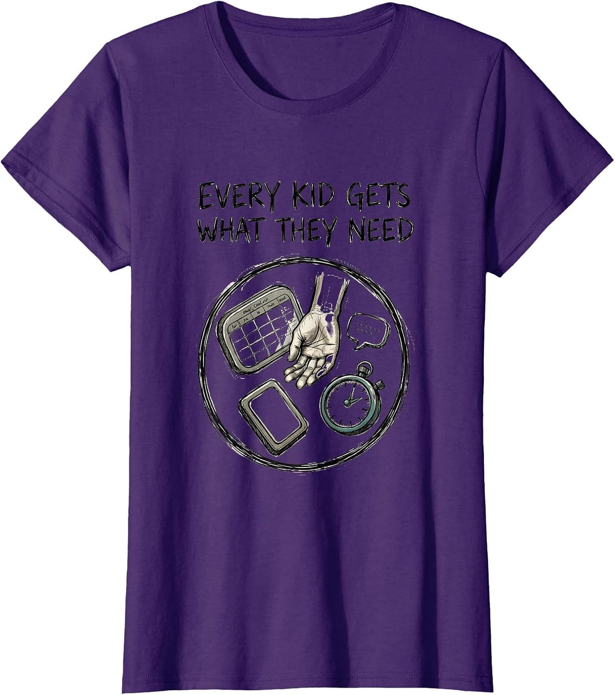 Women's Every Kid Gets What They Need Special Education Teacher SPED T-Shirt - Purple