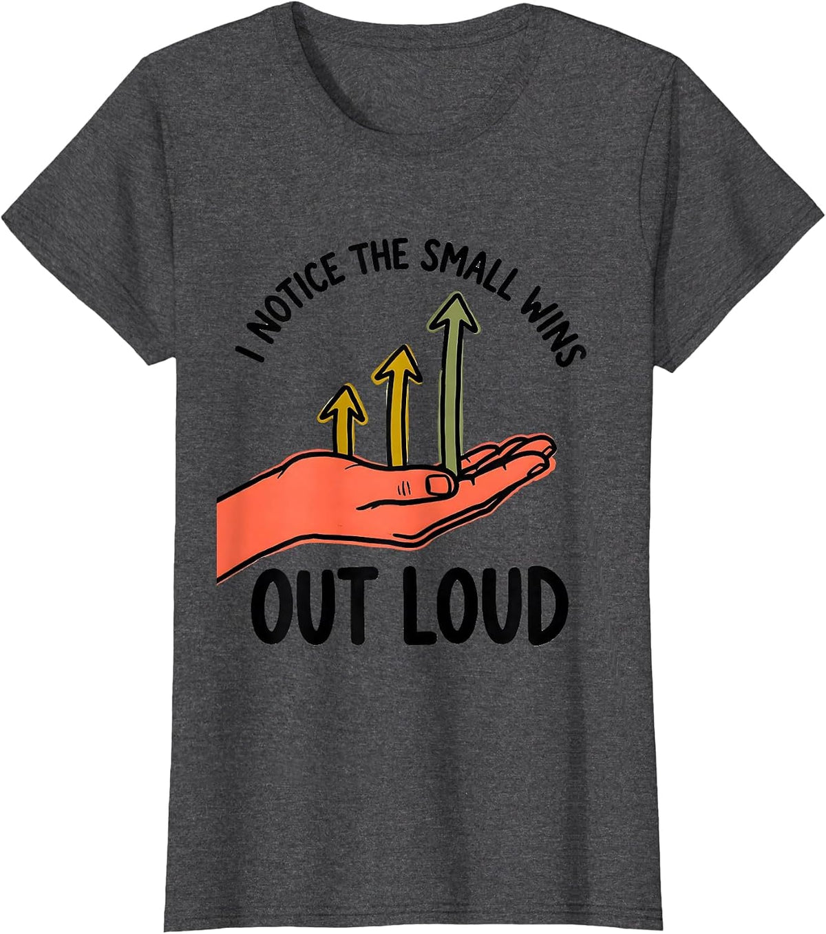 Women's I Notice The Small Wins Out Loud Special Education Teacher T-Shirt - Dark Heather Grey