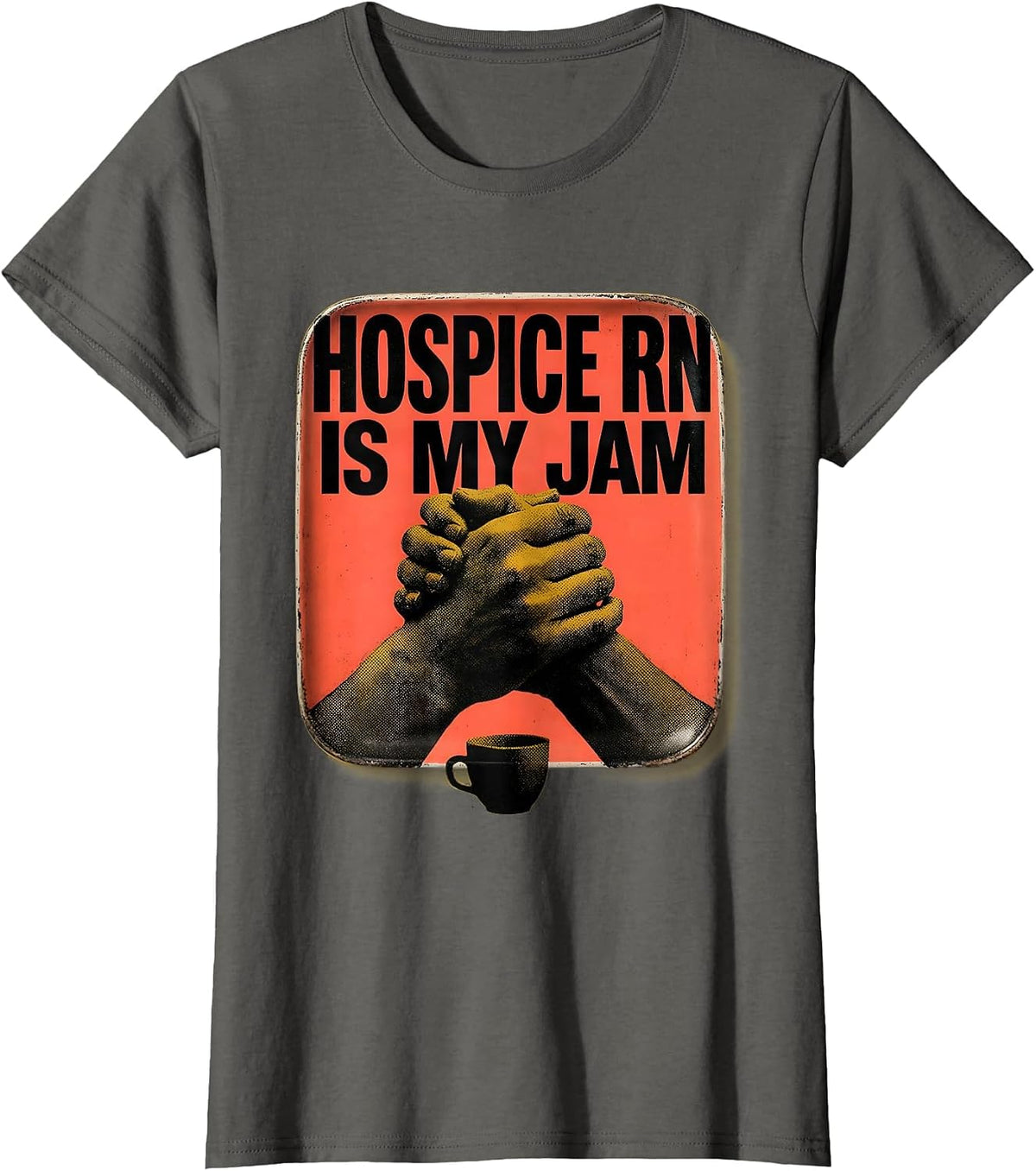 Women's Hospice RN Is My Jam Funny Nurse Appreciation Gift T-Shirt - Asphalt Grey