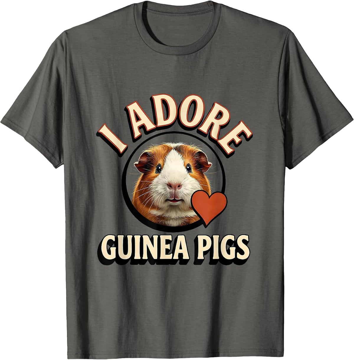 Men's I Adore Guinea Pigs Funny Farm Animal Lover Gift T-Shirt - Asphalt Grey