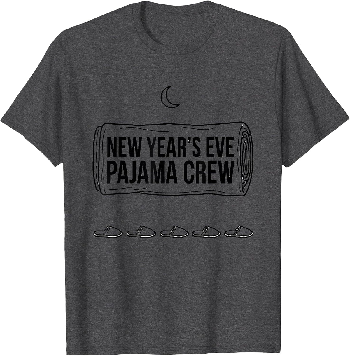 Men's New Year's Eve Pajama Crew Funny Family Matching Party T-Shirt - Dark Heather Grey