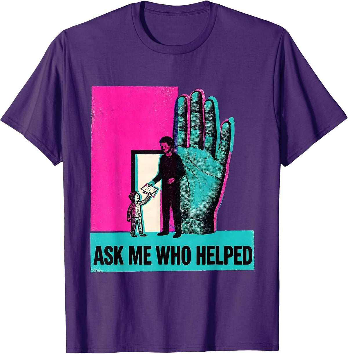 Ask Me Who Helped Funny School Counselor Camp Counselor T-Shirt - Purple
