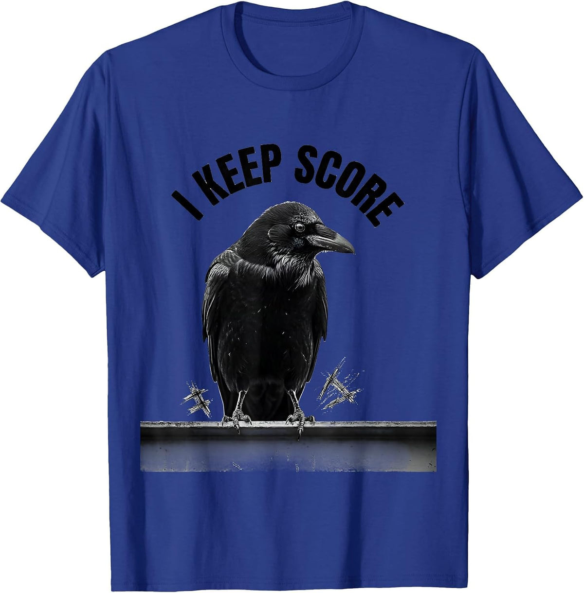 I Keep Score Dark Humor Crow Raven Gothic Halloween T-Shirt - Royal Blue