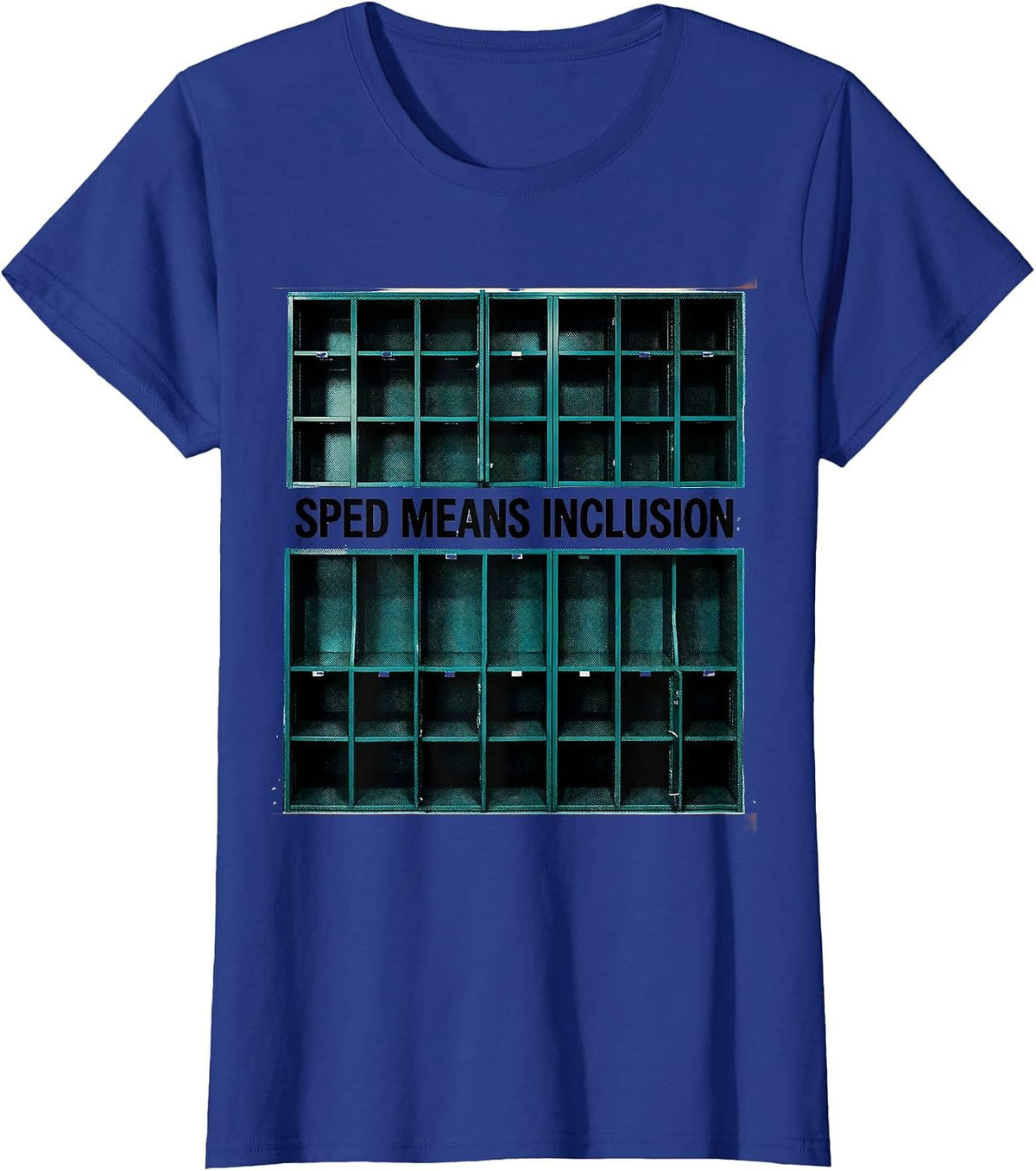 Women's SPED Means Inclusion Risograph Special Education Teacher T-Shirt - Royal Blue