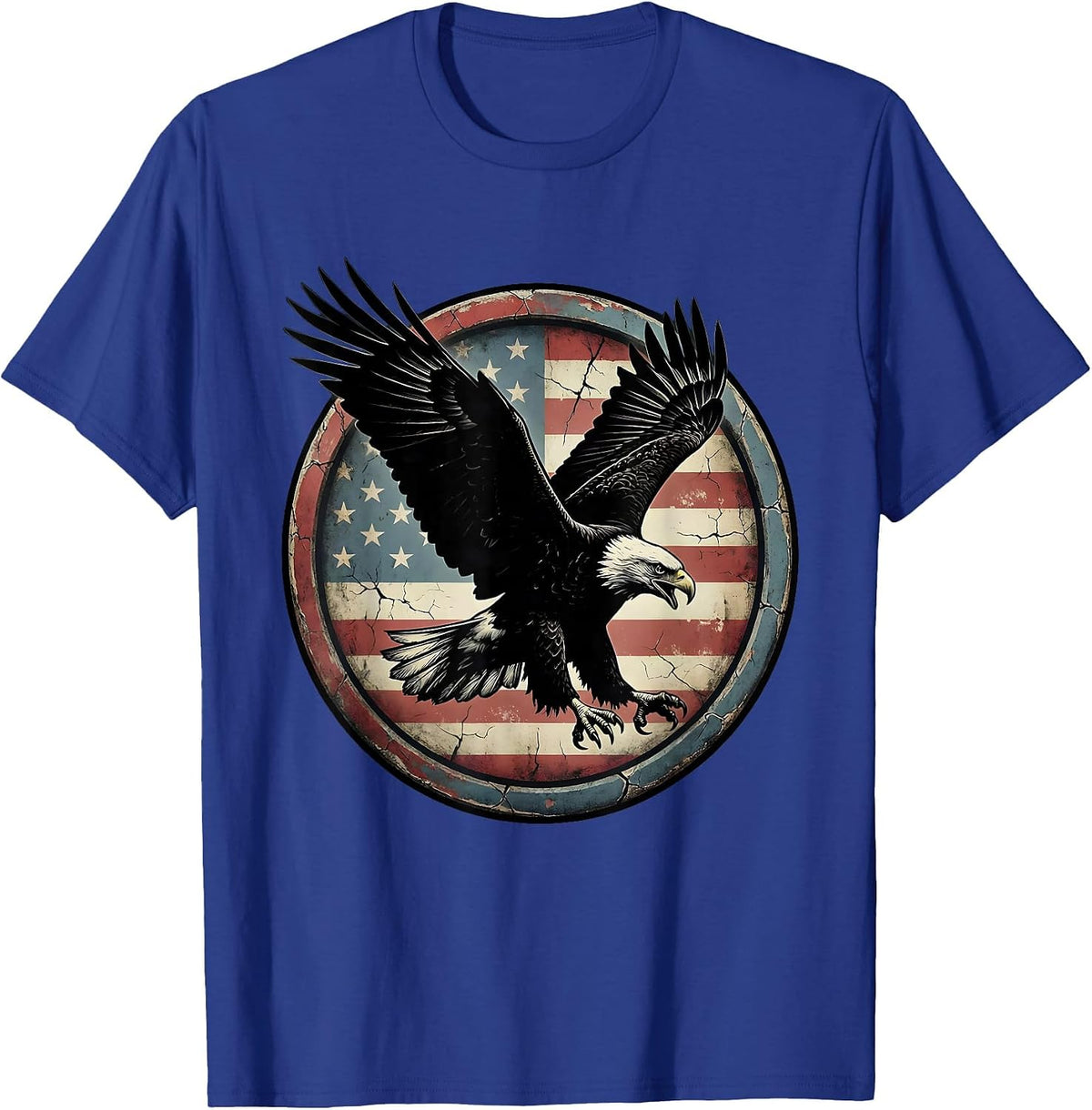 Men's Patriotic Eagle Diving Talons Extended Illustration T-Shirt - Royal Blue