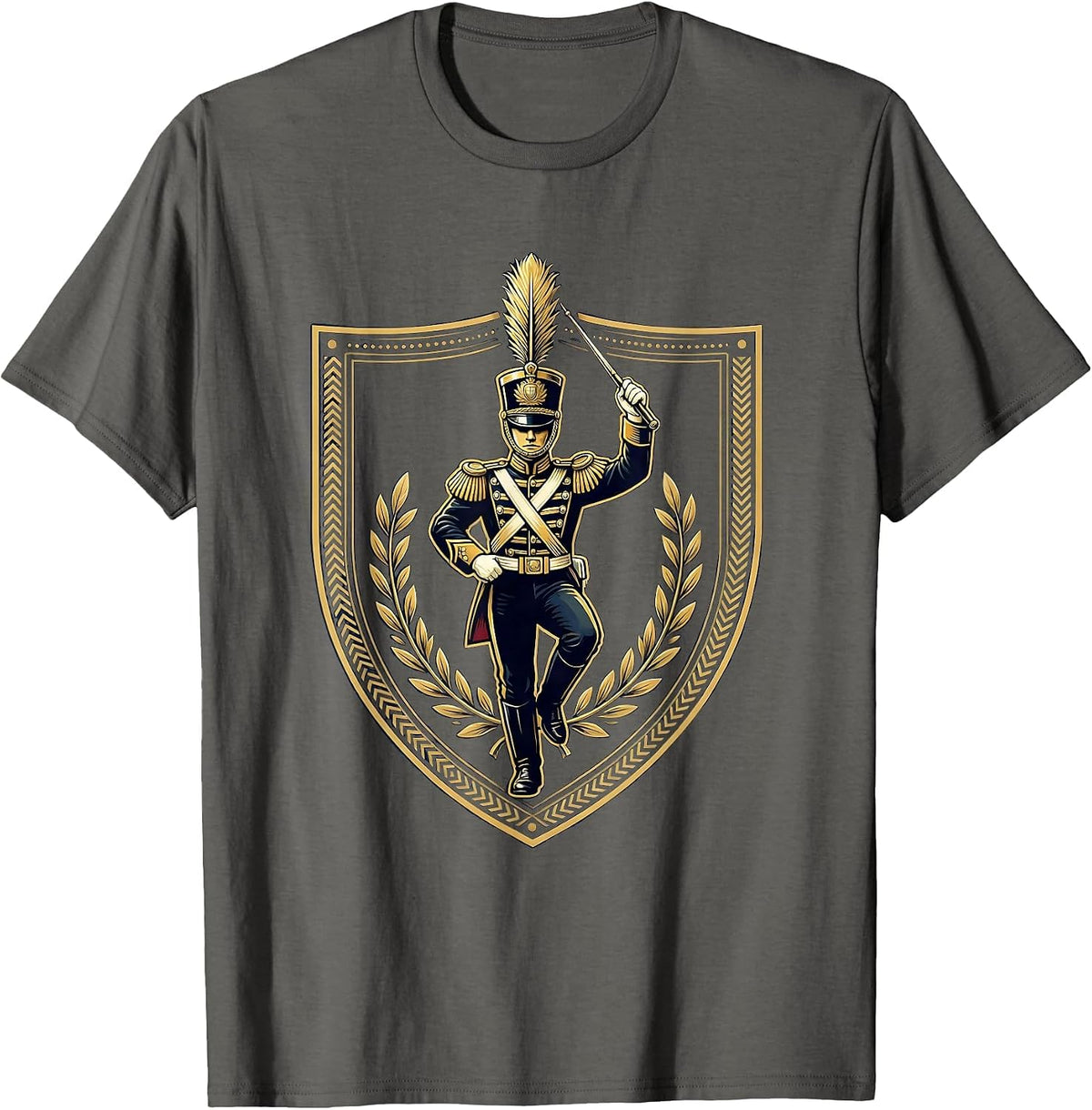 Drum Major Mid-Strut Marching Band Graphic T-Shirt - Asphalt Grey