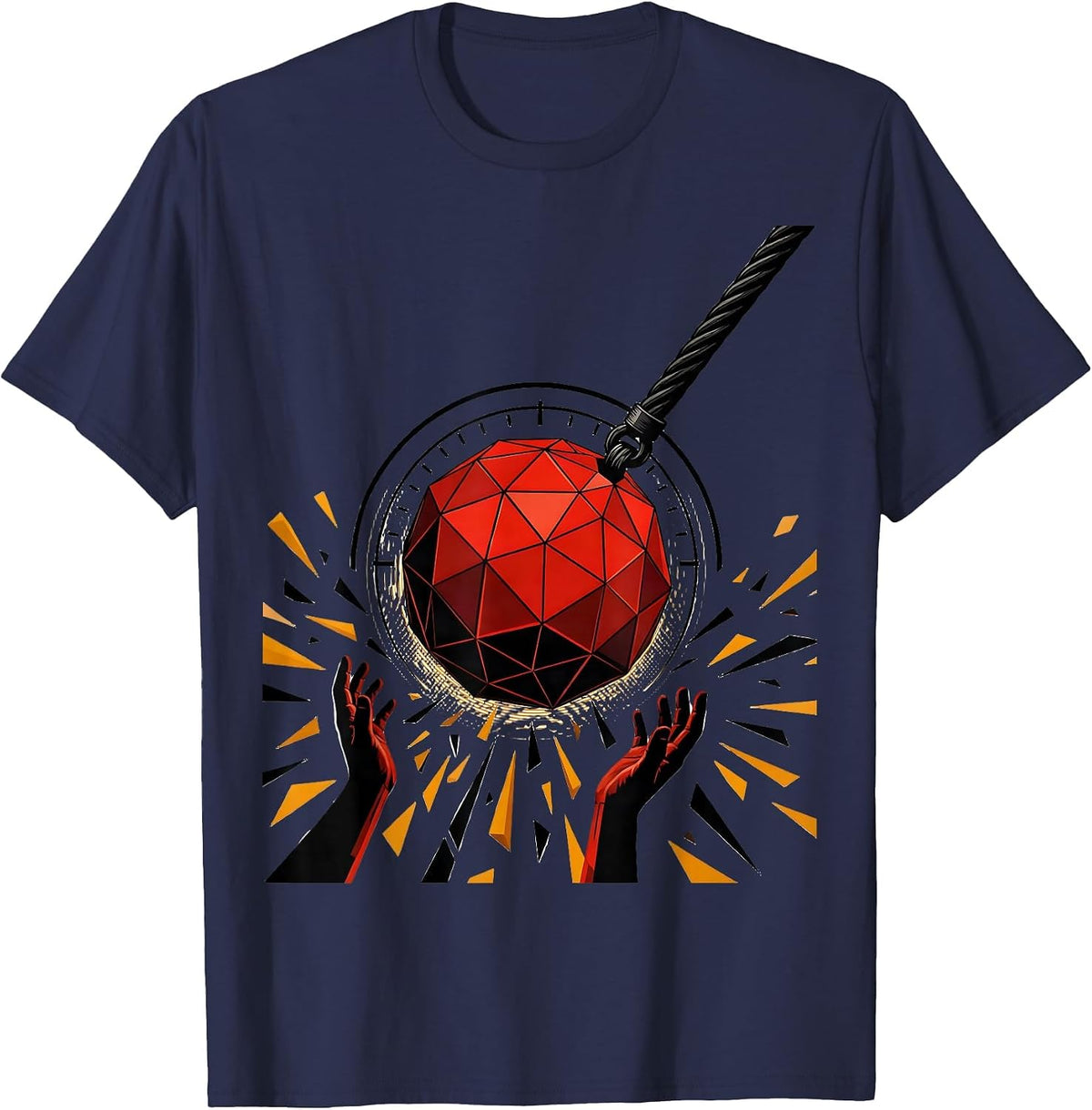Men's Countdown Sphere Ball Drop Dirty Humor Party T-Shirt - Navy Blue