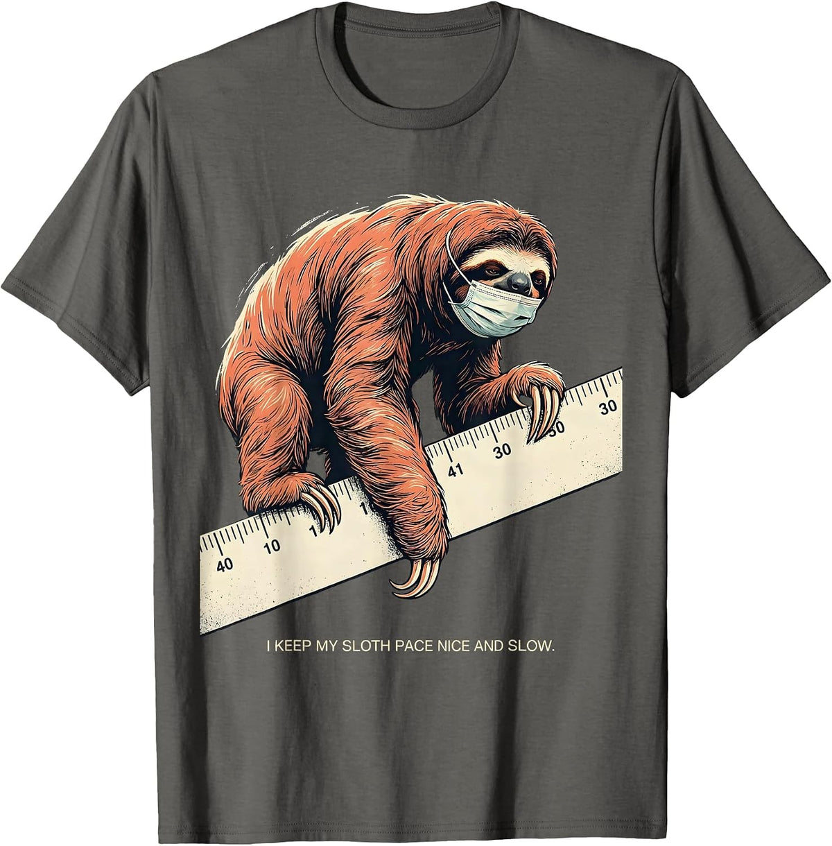 Men's I Keep My Sloth Pace Nice And Slow Funny Sloth Lover Humor T-Shirt - Asphalt Grey