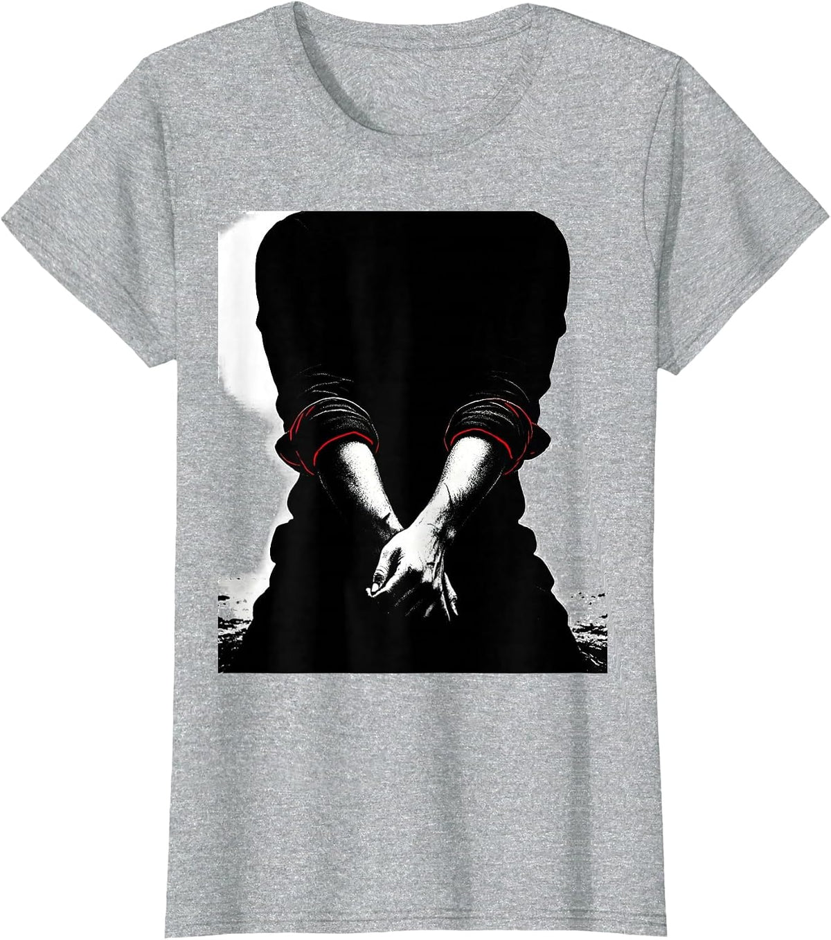 Crossed Forearms Silhouette Labor Day Patriotic Union Pride T-Shirt - Heather Grey