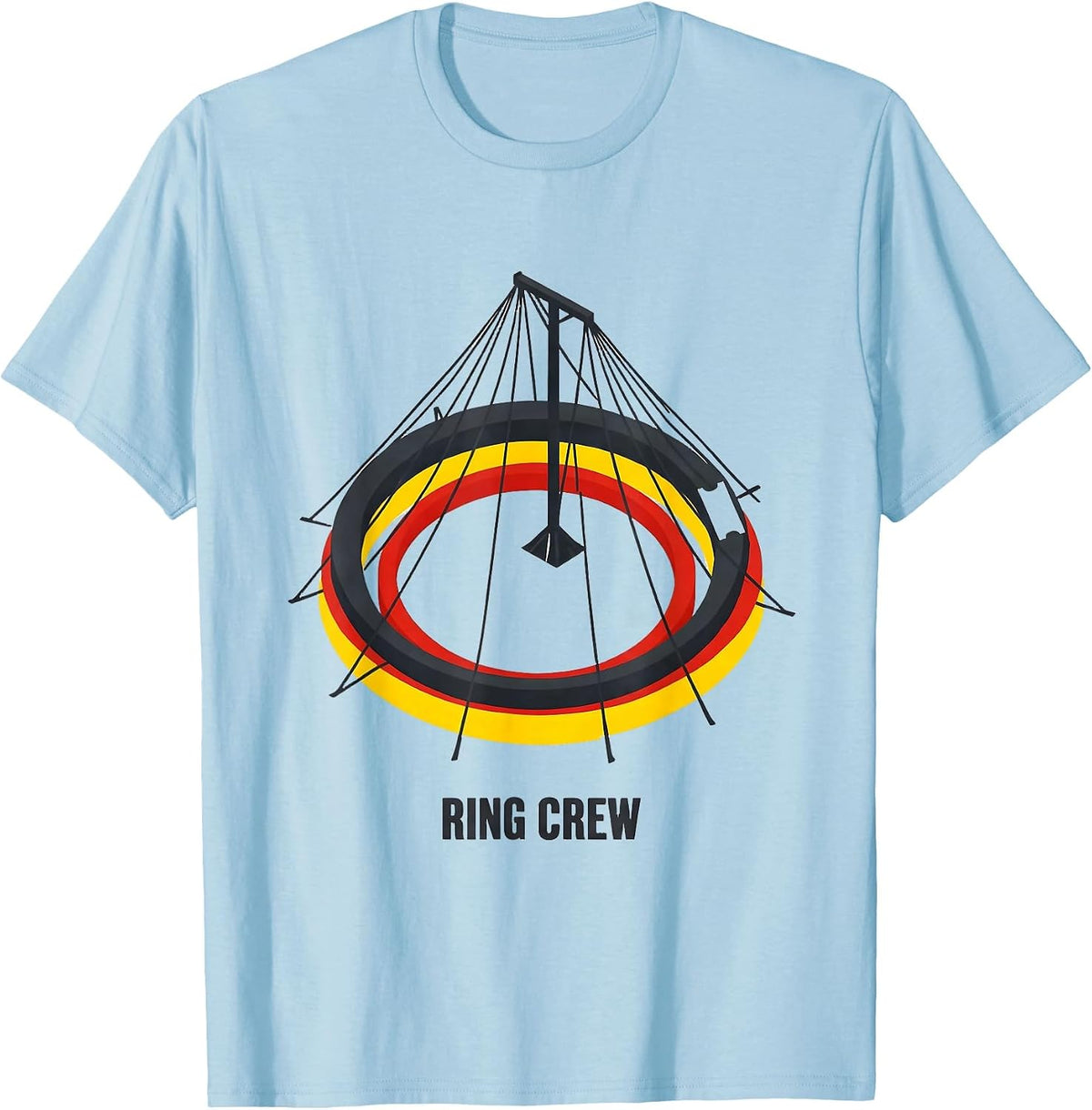 Men's Ring Crew Funny Circus Carnival Staff Party Costume T-Shirt - Baby Blue