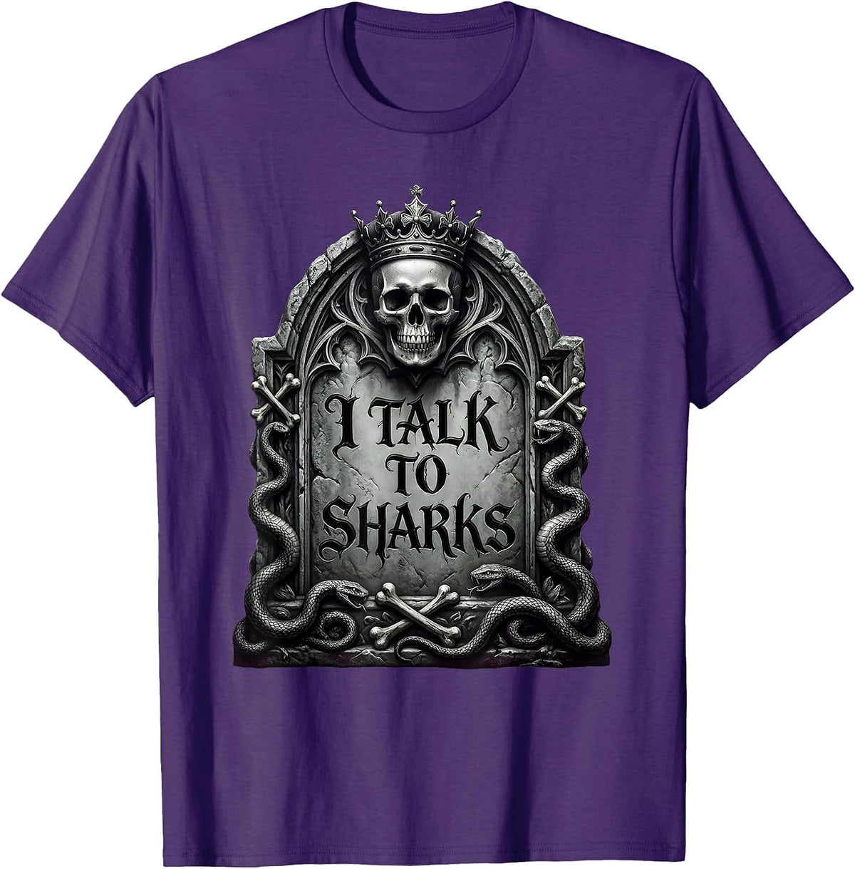 I Talk To Sharks Pirate Graphic Design T-Shirt - Purple