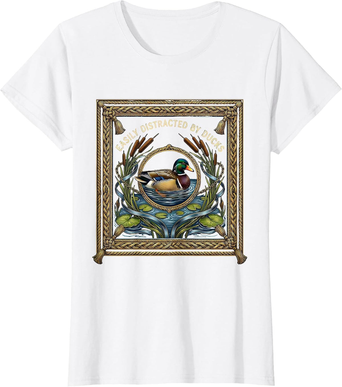 Easily Distracted By Ducks Funny Duck Lover T-Shirt - White