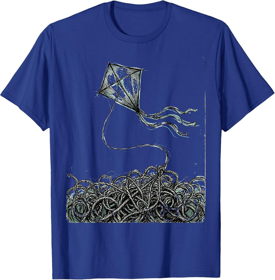 Suicide Awareness Kite Rising Above Chaos Design T-Shirt - Royal Blue