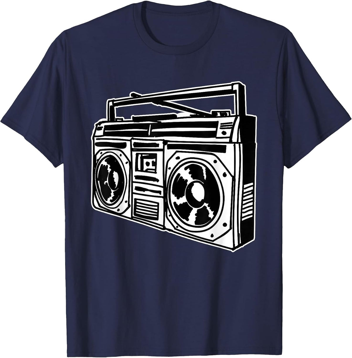 Ghetto Blaster 80's 90's Hip Hip Rap T-Shirt - Navy Blue