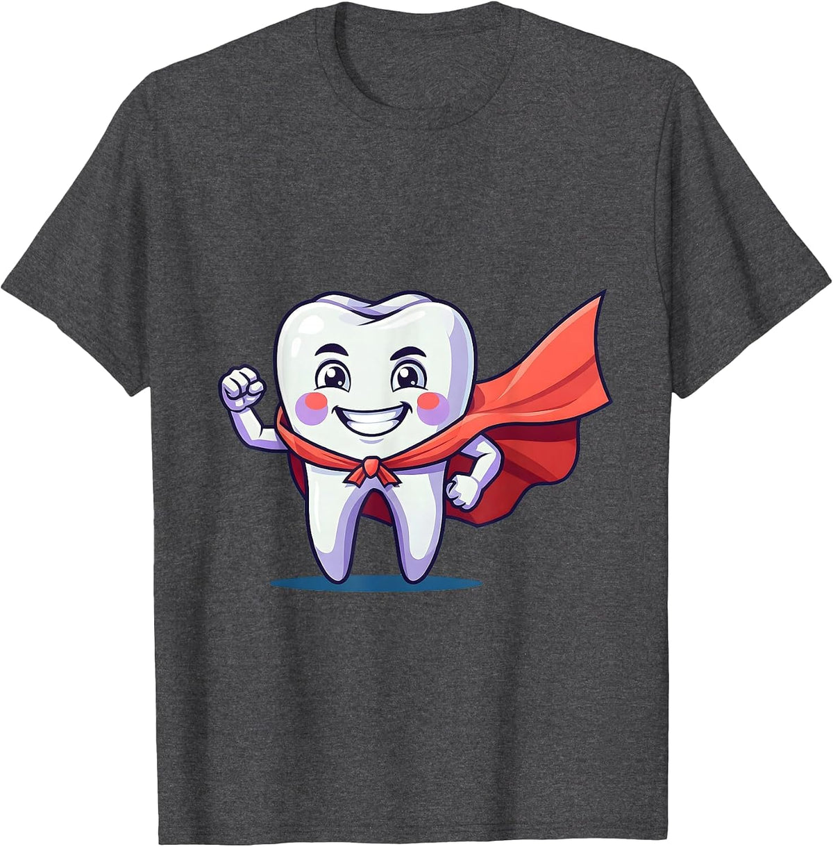 Superhero Tooth Dental Assistant Graphic T-Shirt - Dark Heather Grey