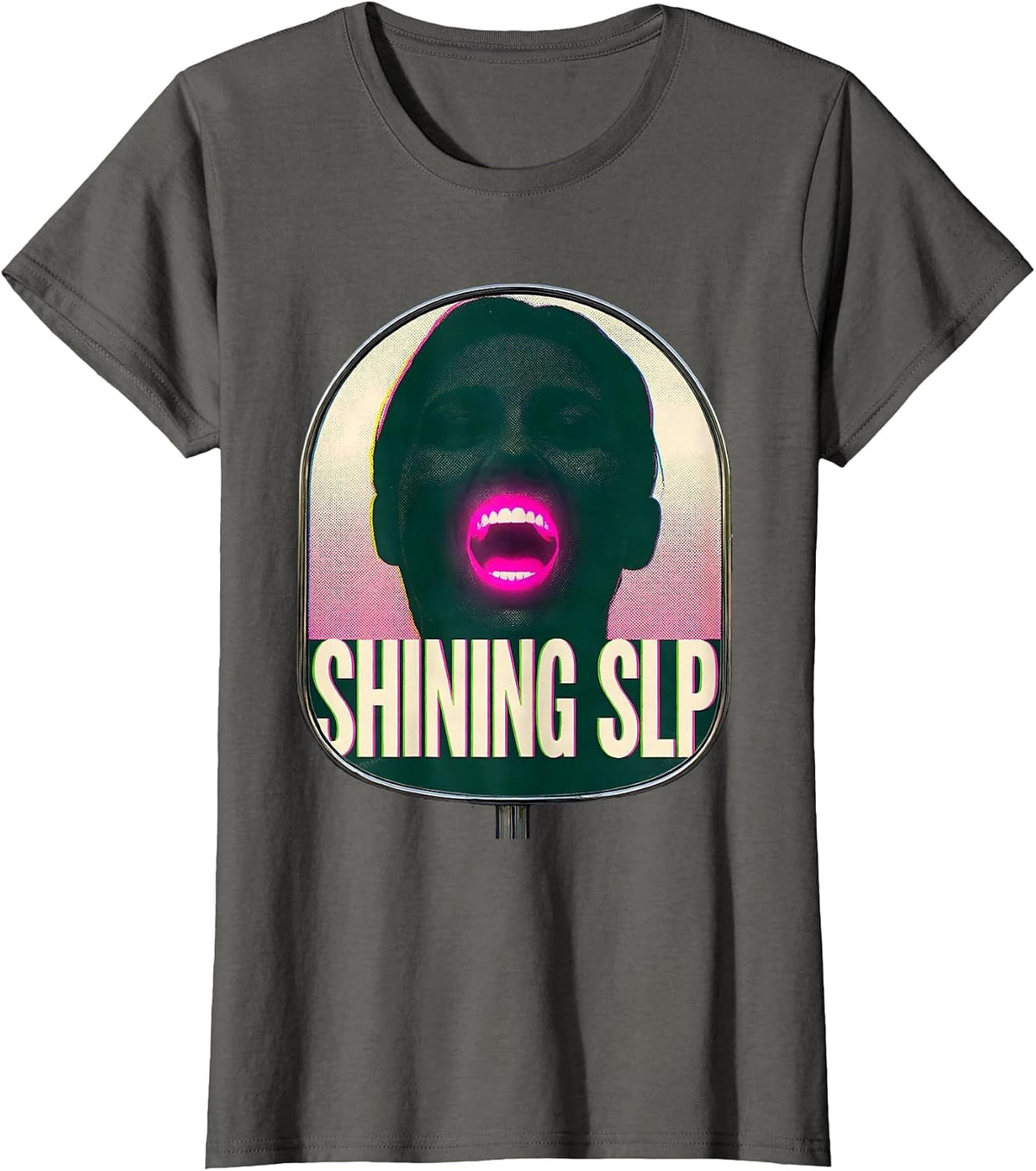 Women's Shining SLP Retro Speech Language Pathologist Therapist T-Shirt - Asphalt Grey