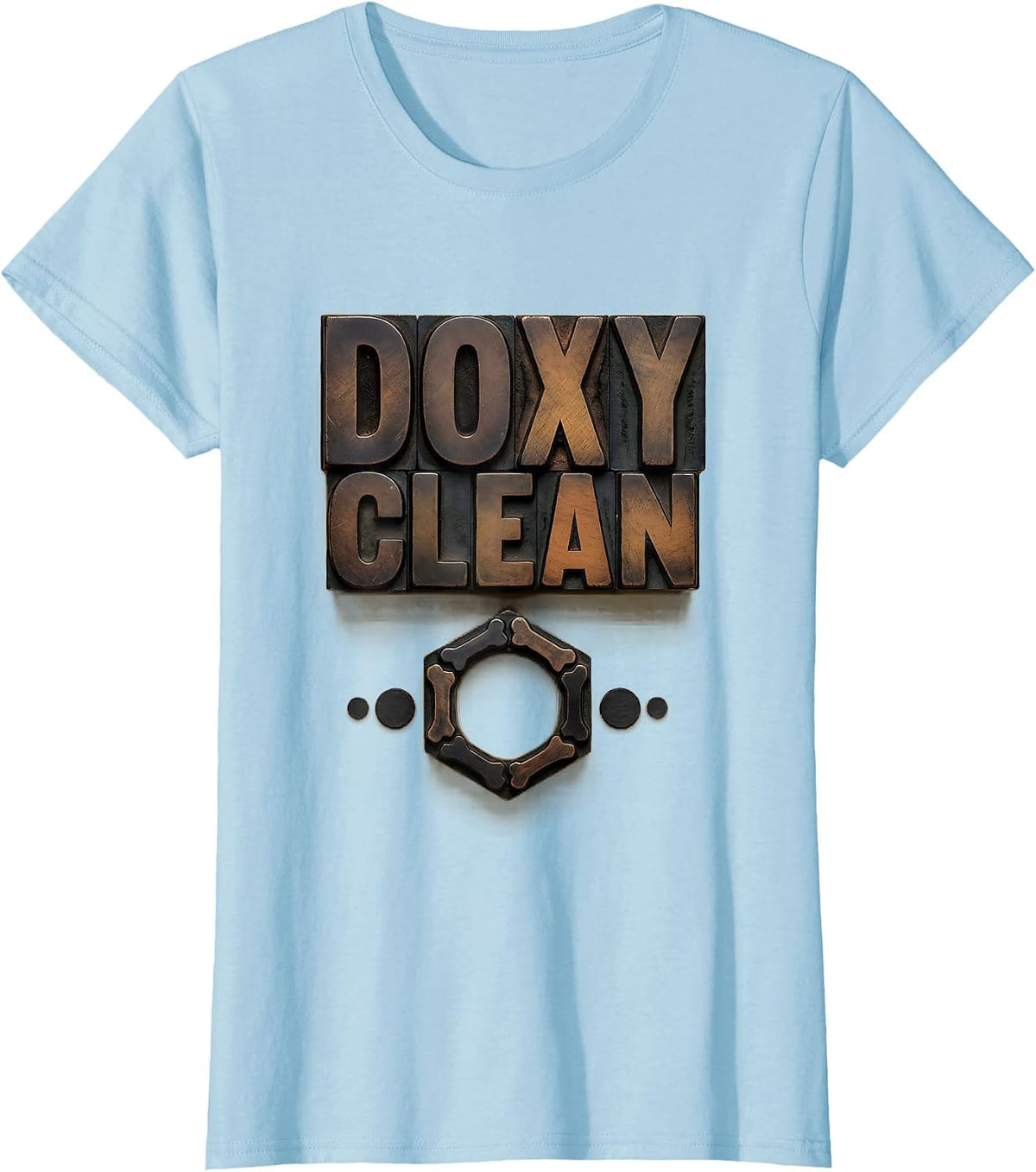 Women's Doxy Clean Wood Type Letterpress Pharmacy Technician Novelty T-Shirt - Baby Blue