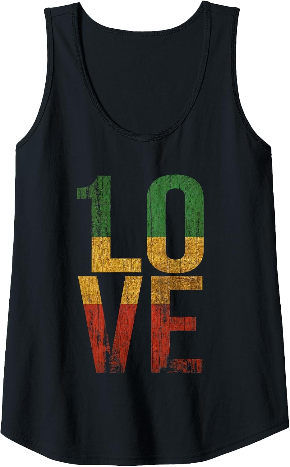 Roots Rock Reggae 1 Love Graphic Design Tank Top - Black