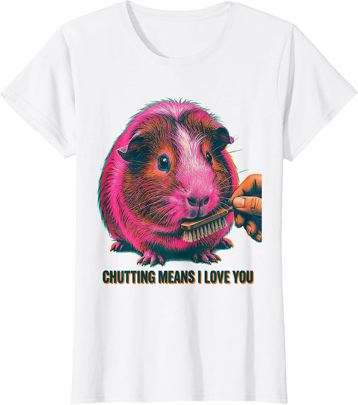 Chutting Means I Love You Funny Guinea Pig Lover Gift T-Shirt - White