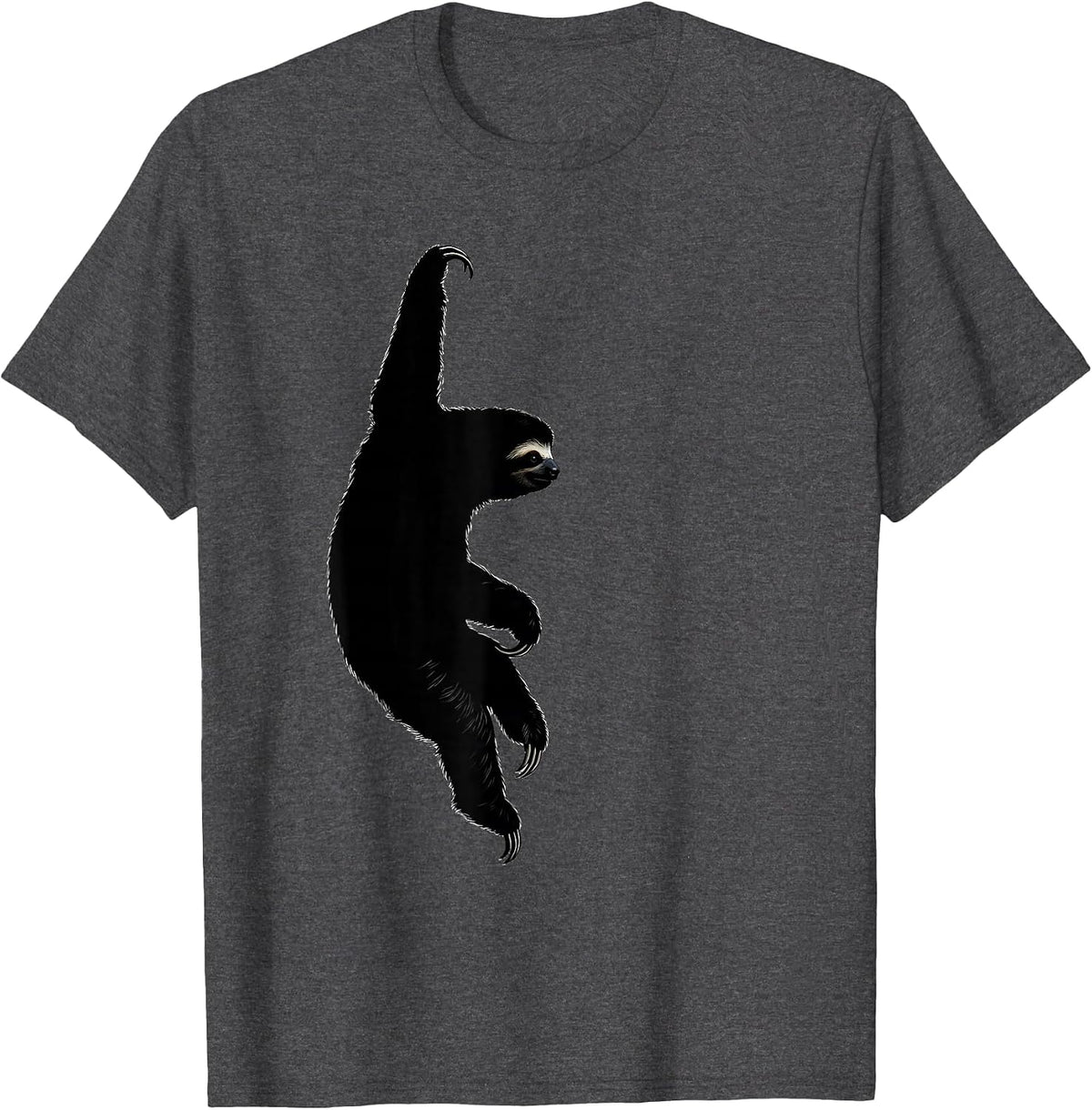 Men's Sloth Silhouette Funny Lazy Animal Lover Gift T-Shirt - Dark Heather Grey