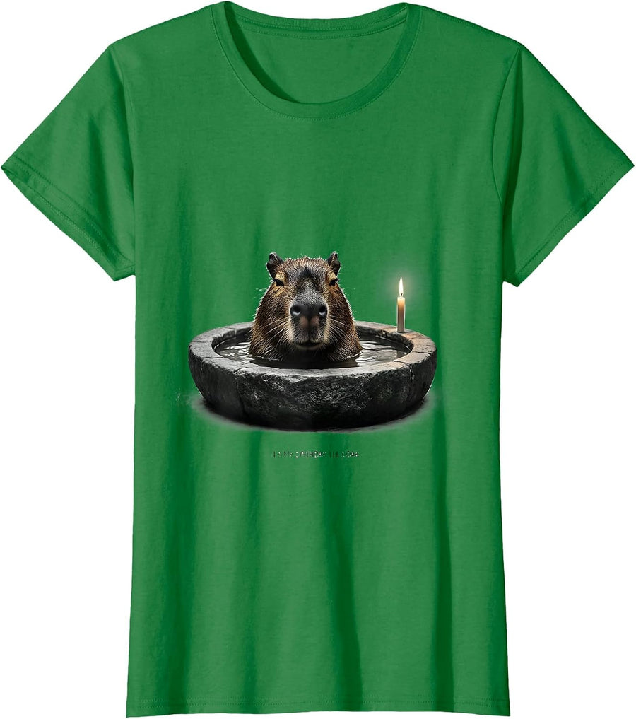 Women's It's My Birthday. I'll Soak. Cute Capybara Kawaii Birthday T-Shirt - Kelly Green