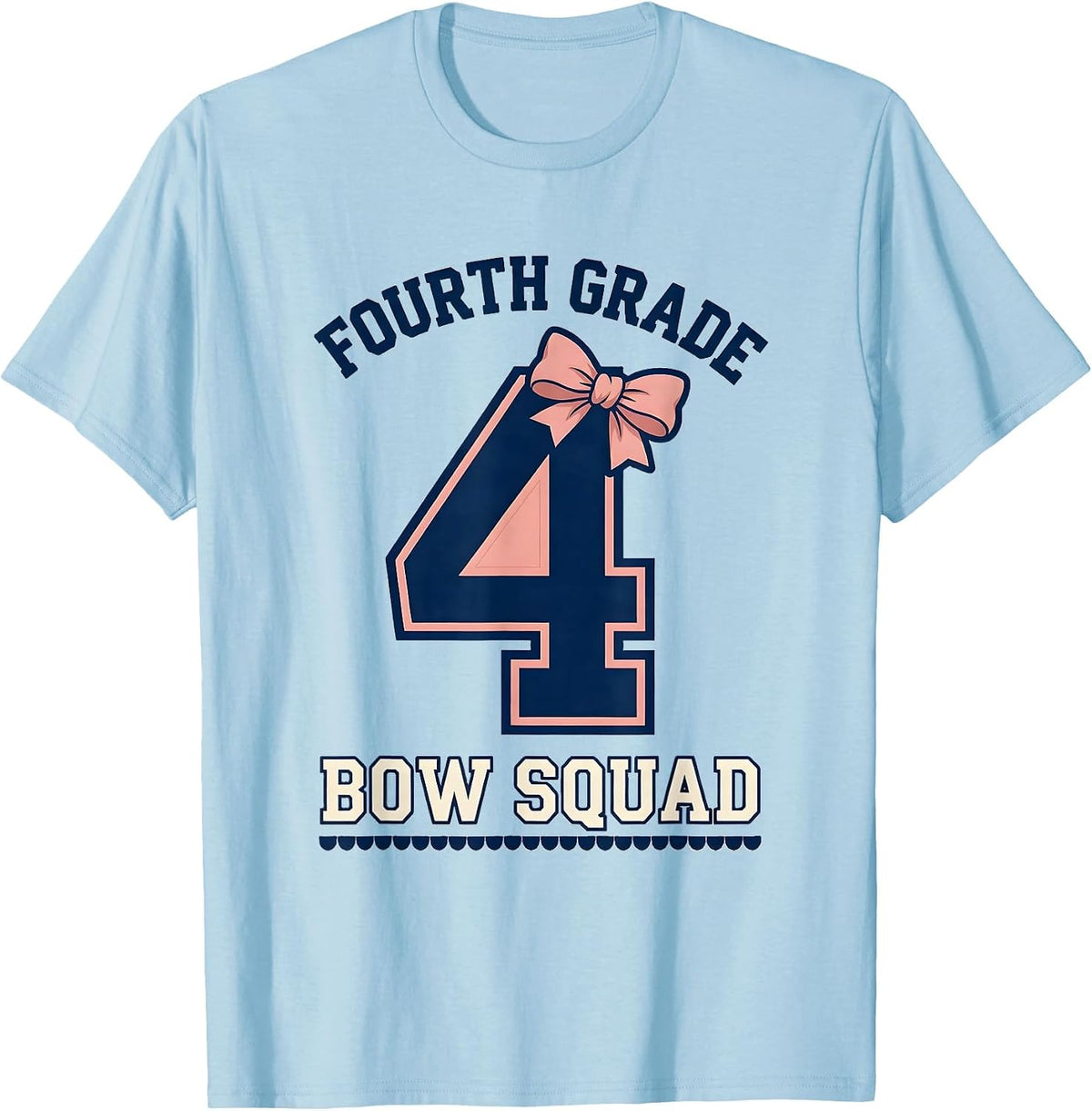 Men's Fourth Grade Bow Squad Coquette Bow Back To School Girl T-Shirt - Baby Blue