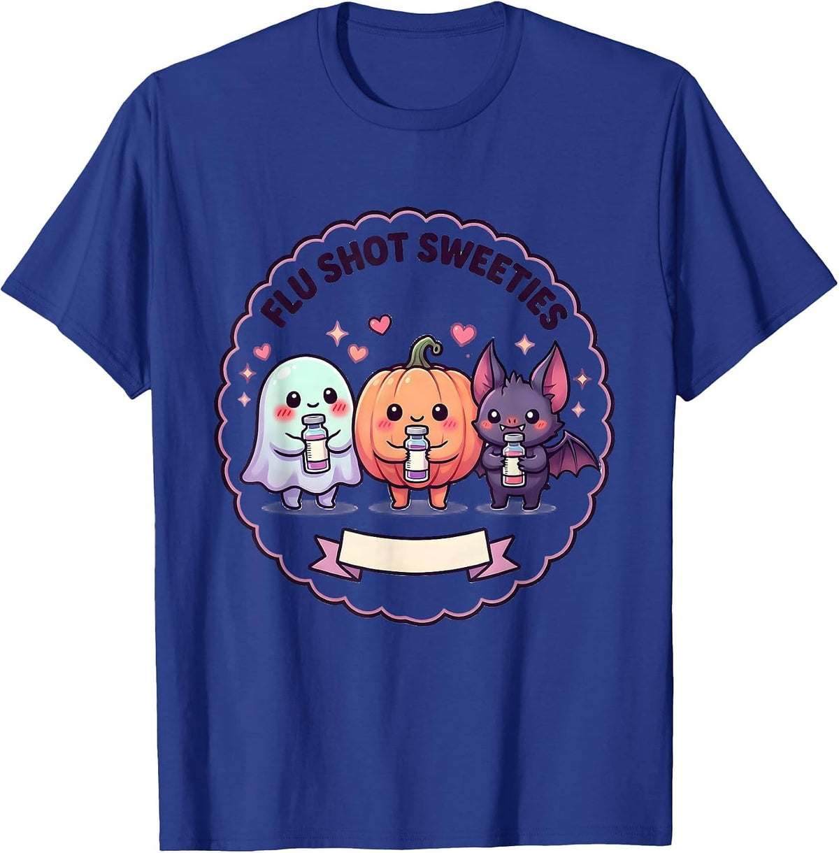 Flu Shot Sweeties Cute Kawaii Halloween Healthcare Humor T-Shirt - Royal Blue