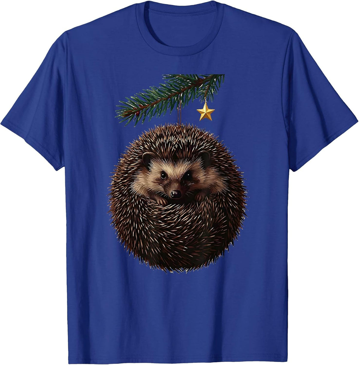 Men's Curled Hedgehog Ornament Cute Christmas Hedgehog Lover Gift T-Shirt - Royal Blue